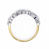 Yellow Gold Baguette Diamond Chevron Crown Half Band Ring