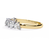 Yellow Gold Pear and Round Diamond Alternating Cluster Half Eternity Ring