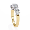 Yellow Gold Pear and Round Diamond Alternating Cluster Half Eternity Ring