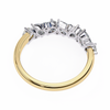Yellow Gold Pear and Round Diamond Alternating Cluster Half Eternity Ring
