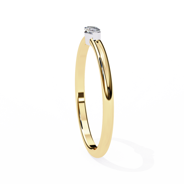 Yellow Gold Marquise Diamond East-West Solitaire Ring