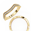 Yellow Gold Round Diamond Milgrain Contour Half Eternity Ring