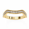 Yellow Gold Round Diamond Milgrain Contour Half Eternity Ring