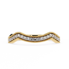 Yellow Gold Round Diamond Milgrain Contour Half Eternity Ring