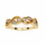Yellow Gold Round Diamond Milgrain Paisley Scroll Half Eternity Ring