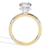 Yellow Gold Round Diamond Pavé Accent Solitaire Engagement Ring