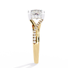 Yellow Gold Princess Cut Diamond Twisted Pavé Shank Ring
