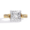 Yellow Gold Princess Cut Diamond Twisted Pavé Shank Ring