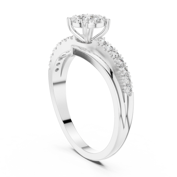Aurelia Halo Cluster Diamond Engagement Ring