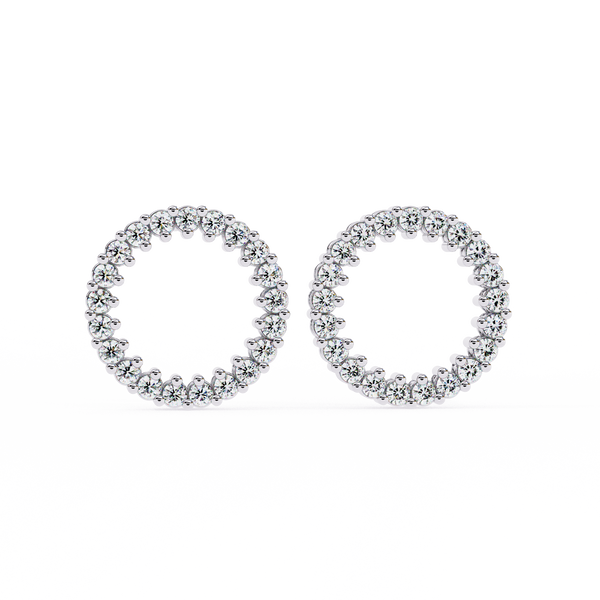 Flora Round Diamond Earrings
