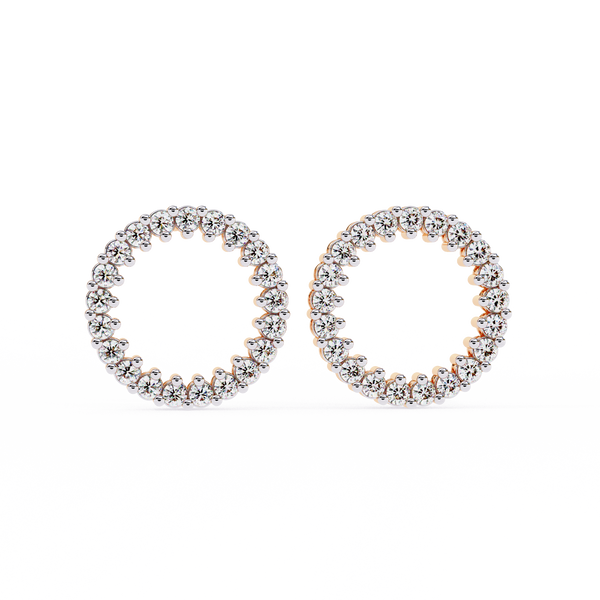Flora Round Diamond Earrings
