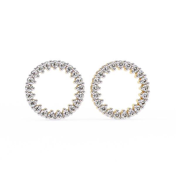 Flora Round Diamond Earrings