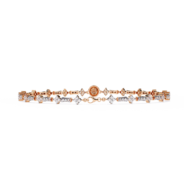 Rose Gold Florette Clover Diamond Bracelet