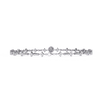 White Gold Clover Station Diamond Line Bracelet