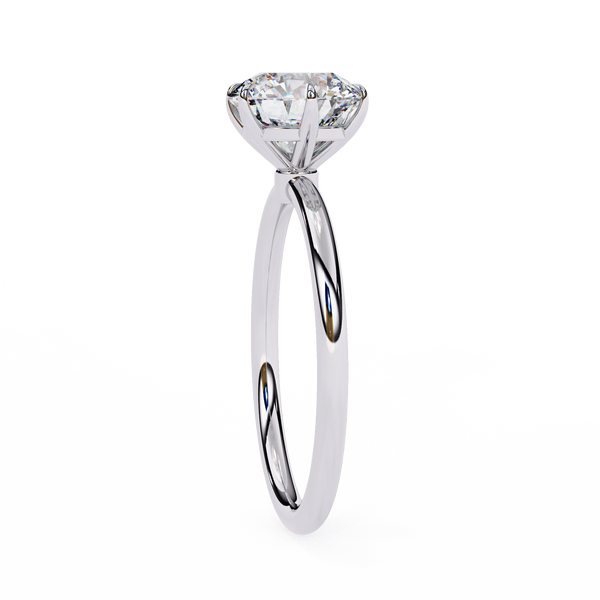 White Gold Round Diamond Three-Prong Solitaire Engagement Ring