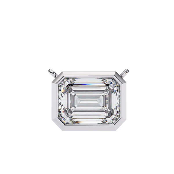 Emerald-Cut Bezel Solitaire Pendant