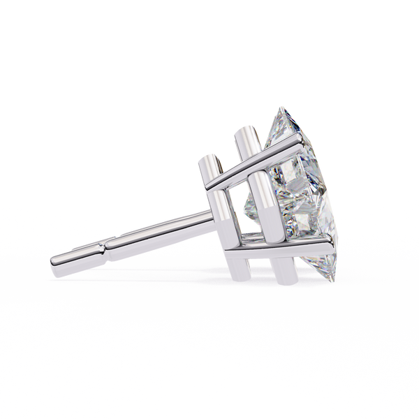 Princess Cut Natural Diamond Stud Earrings