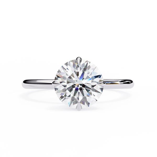 White Gold Round Diamond Three-Prong Solitaire Engagement Ring