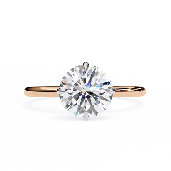 Rose Gold Round Brilliant Solitaire Diamond Engagement Ring