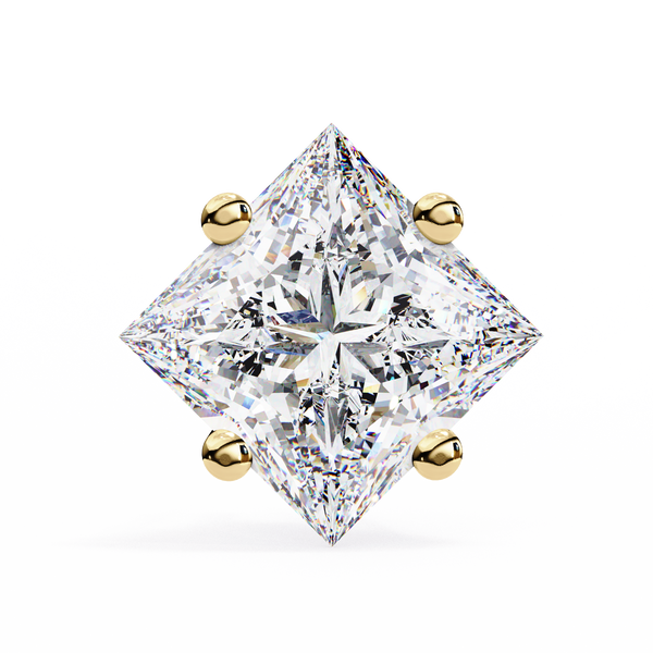 Princess Cut Natural Diamond Stud Earrings