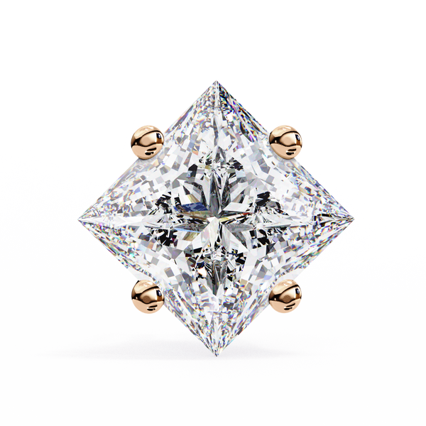 Princess Cut Natural Diamond Stud Earrings