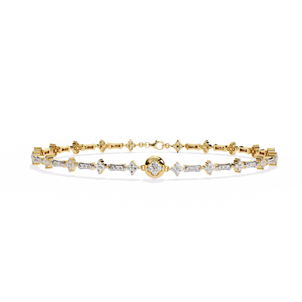 Yellow Gold Florette Clover Diamond Bracelet