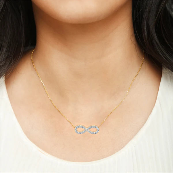 Round Diamond Gold Infinity Pendant