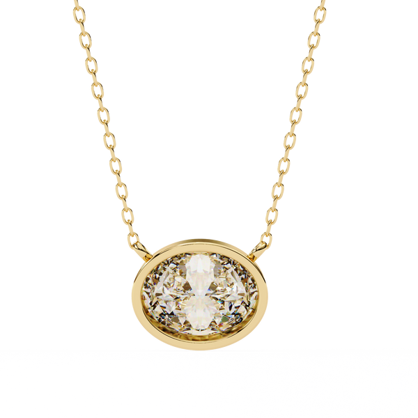 Round Bezel-Set Solitaire Pendant