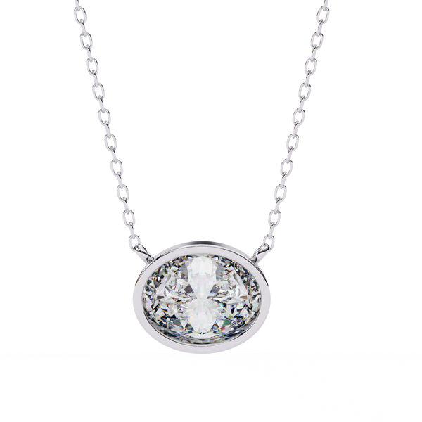 Round Bezel-Set Solitaire Pendant