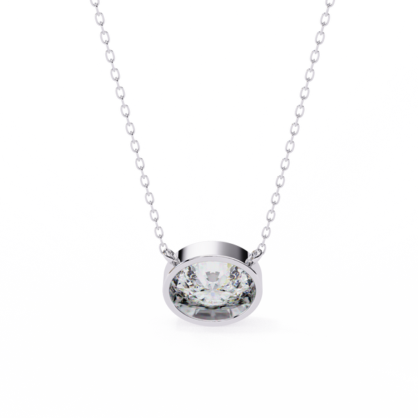 Round Bezel-Set Solitaire Pendant