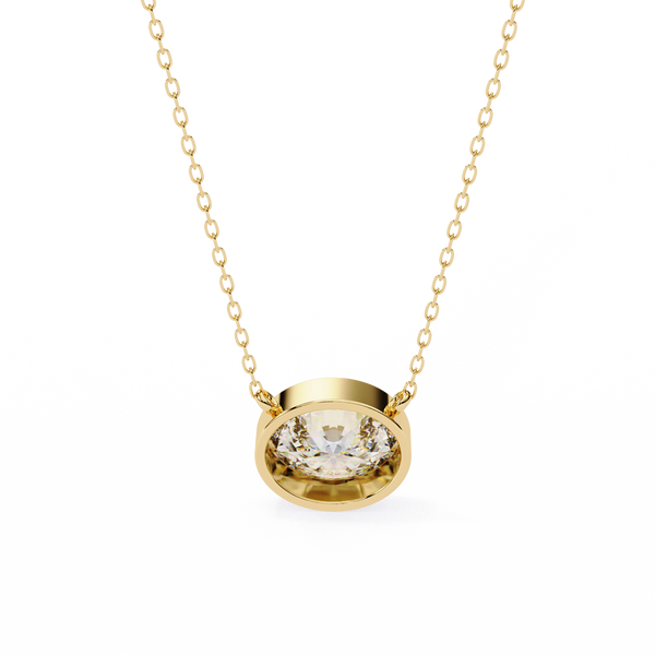 Round Bezel-Set Solitaire Pendant