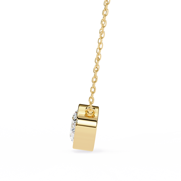 Round Bezel-Set Solitaire Pendant