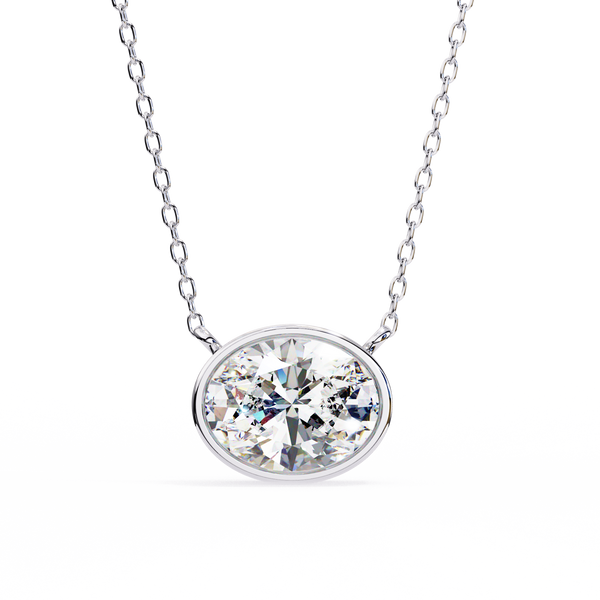 Round Bezel-Set Solitaire Pendant