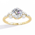 Yellow Gold Round Diamond Scattered Cluster Shoulder Solitaire Ring