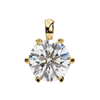 Yellow Gold Six-Prong Round Diamond Solitaire Pendant