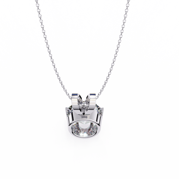 White Gold Round Brilliant Solitaire Diamond Pendant