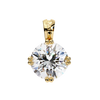 Yellow Gold Double-Prong Round Diamond Solitaire Pendant