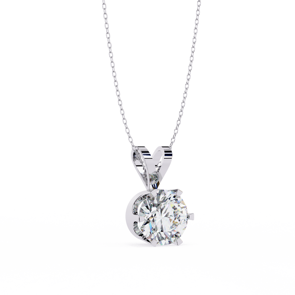 White Gold Round Brilliant Solitaire Diamond Pendant