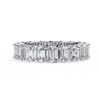 White Gold Emerald-Cut Diamond Shared Prong Full Eternity Band Ring