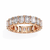 Rose Gold Emerald-Cut Diamond Shared Prong Full Eternity Band Ring
