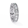 White Gold Emerald-Cut Diamond Shared Prong Full Eternity Band Ring