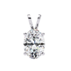 White Gold Vertical Oval Solitaire Split Bail Pendant
