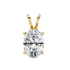 Yellow Gold Oval Diamond Solitaire Pendant