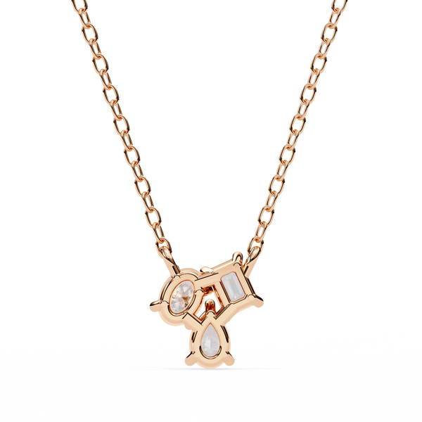 Trio Mixed-Cut Natural Diamond Cluster Pendant