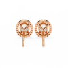 Rose Gold Oval Cut Diamond Open Halo Stud Earring