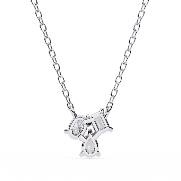 Trio Mixed-Cut Natural Diamond Cluster Pendant