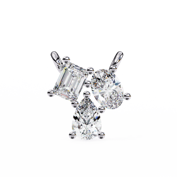 Trio Mixed-Cut Natural Diamond Cluster Pendant