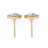 Yellow Gold Pear Cut Diamond Open Halo Stud Earring