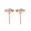 Rose Gold Pear Cut Diamond Open Halo Stud Earrings