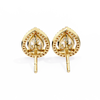 Yellow Gold Pear Cut Diamond Open Halo Stud Earring